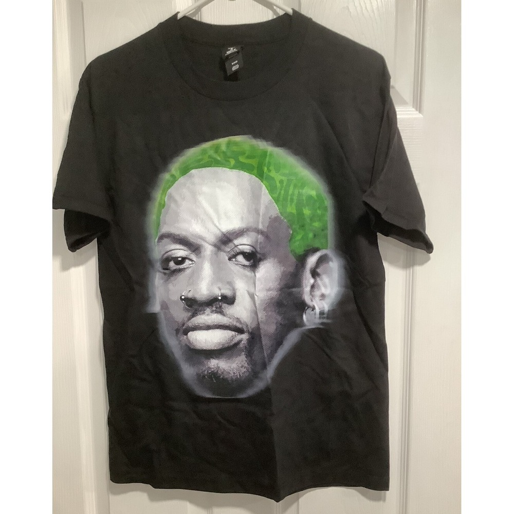 Dennis Rodman  T-shirt Black Unisex Cotton Sizes Medium